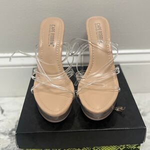 Cape Robbin Clear Platform Heels